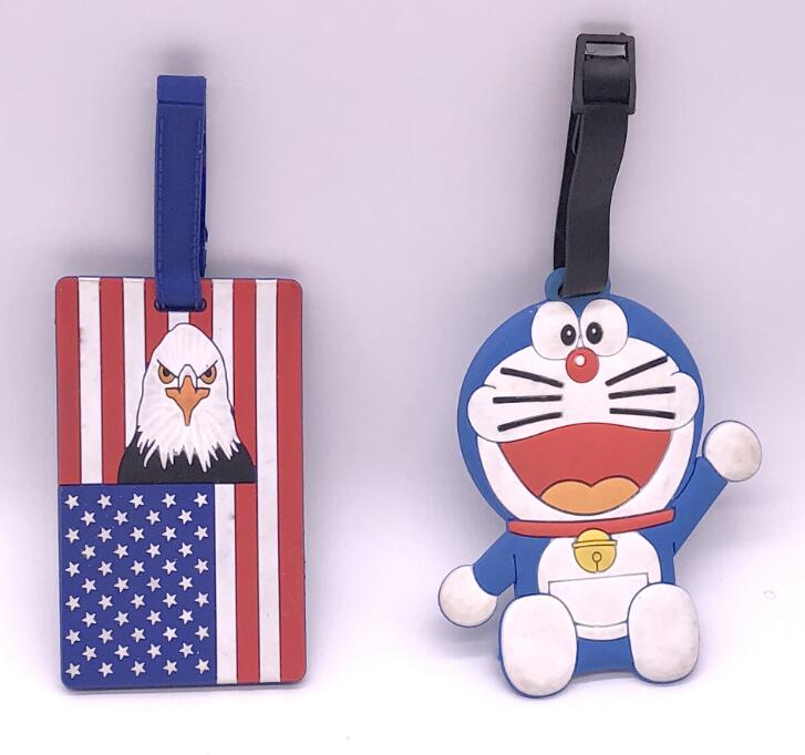 3D Soft PVC Rubber Travel Luggage Tags With Plastic Buckle