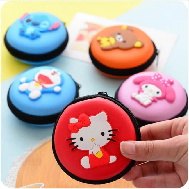 Mini Coin Bag Headphone Box Purse tal-muniti tas-silikonju