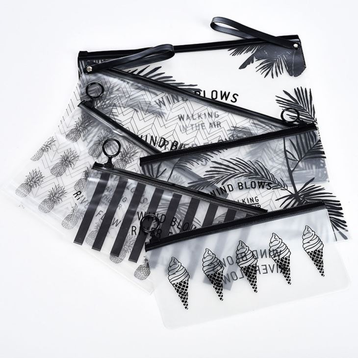 Zipper Clear PVC Waterproof Women Cosmetic Bag