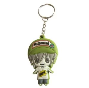 Magħmula 3d Artab Pvc Gomma Karattru Keychain