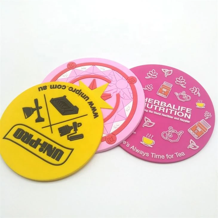 Artab Pvc Gomma Tea Cup Coasters Bħala Rigali Promozzjonali