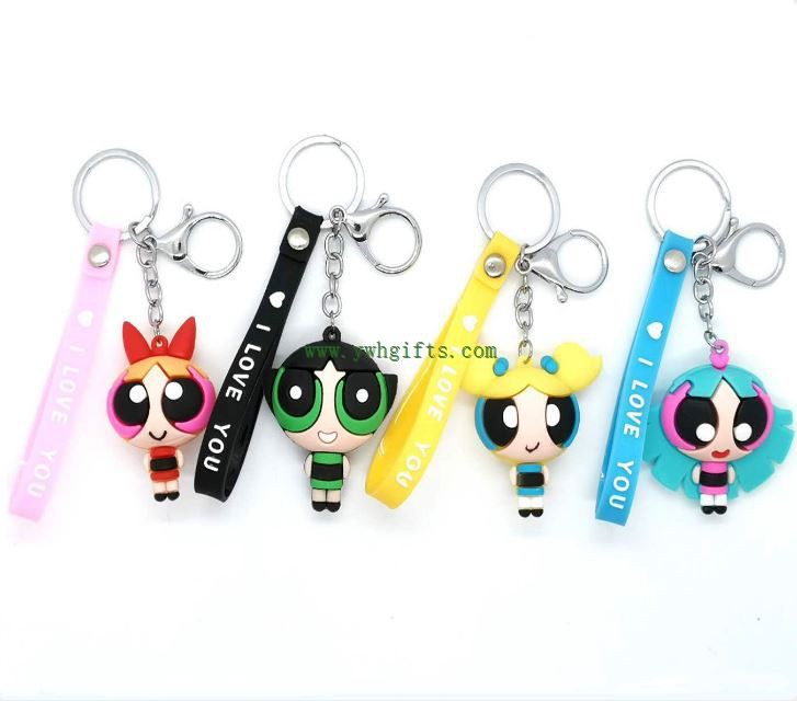 New Cartoon 3D PVC Keychain Ruuber Key Holder For Souvier Gift